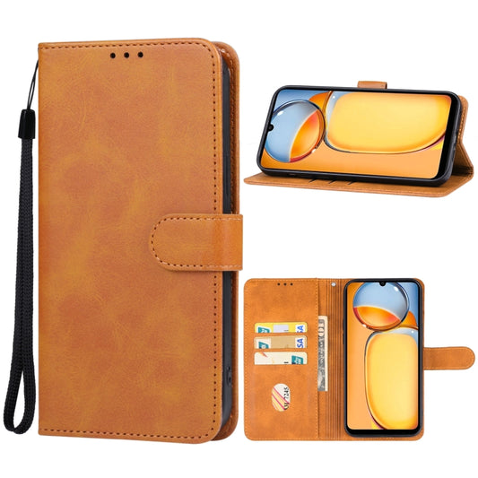 For Xiaomi Redmi 13C/Poco C65 Leather Phone Case(Brown) - 13C Cases by buy2fix | Online Shopping UK | buy2fix