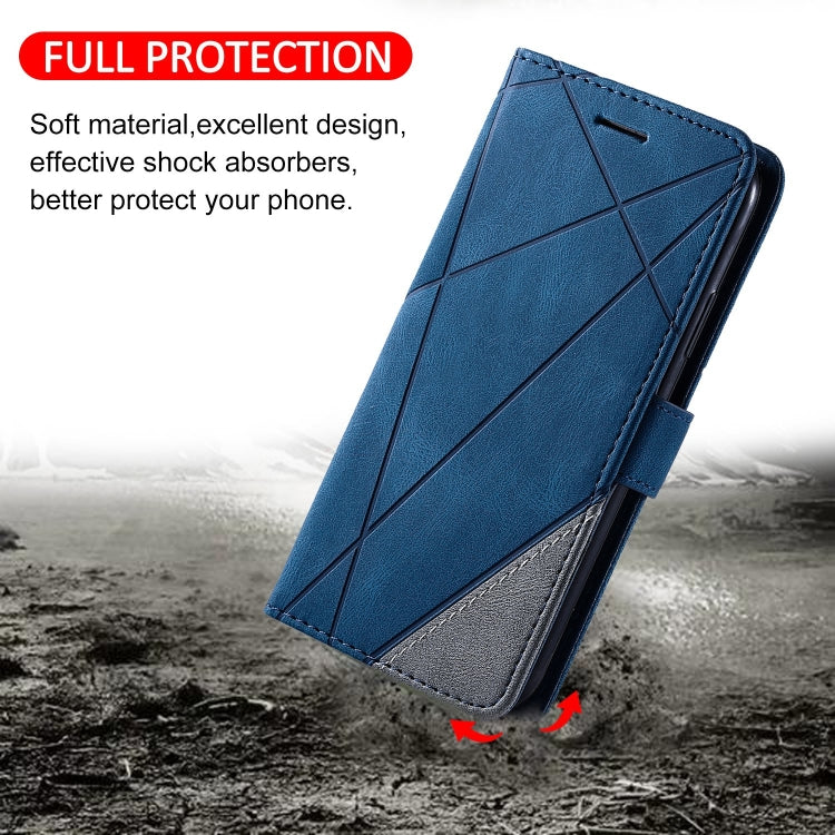 For Xiaomi Redmi A3 Skin Feel Splicing Leather Phone Case(Blue) - Xiaomi Cases by buy2fix | Online Shopping UK | buy2fix