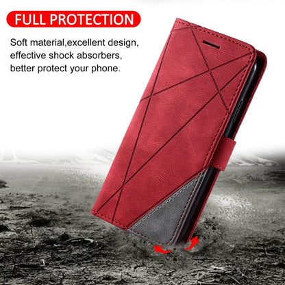 For Xiaomi Redmi K70E Skin Feel Splicing Leather Phone Case(Red) - K70E Cases by buy2fix | Online Shopping UK | buy2fix