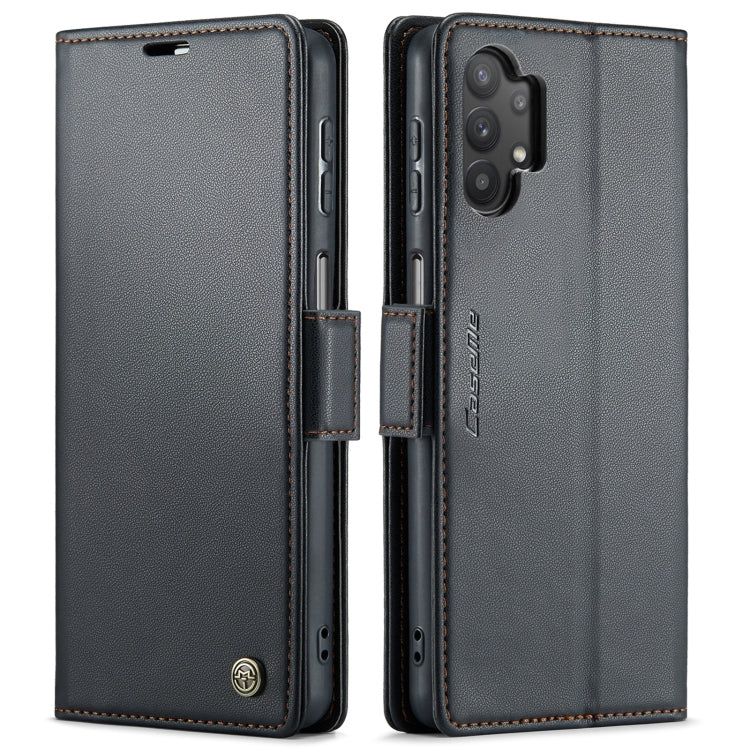 For Samsung Galaxy A32 5G / M32 5G CaseMe 023 Butterfly Buckle Litchi Texture RFID Anti-theft Leather Phone Case(Black) - Galaxy Phone Cases by CaseMe | Online Shopping UK | buy2fix