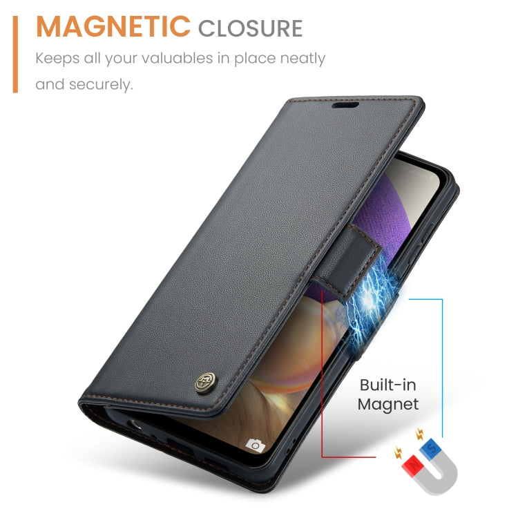 For Samsung Galaxy A32 5G / M32 5G CaseMe 023 Butterfly Buckle Litchi Texture RFID Anti-theft Leather Phone Case(Black) - Galaxy Phone Cases by CaseMe | Online Shopping UK | buy2fix