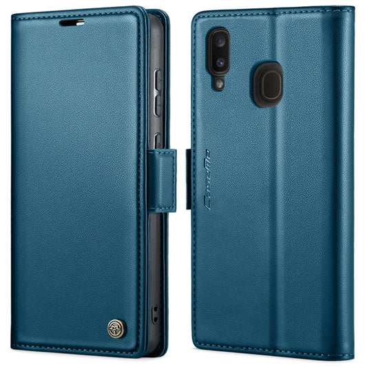 For Samsung Galaxy A40 CaseMe 023 Butterfly Buckle Litchi Texture RFID Anti-theft Leather Phone Case(Blue) - Galaxy Phone Cases by CaseMe | Online Shopping UK | buy2fix