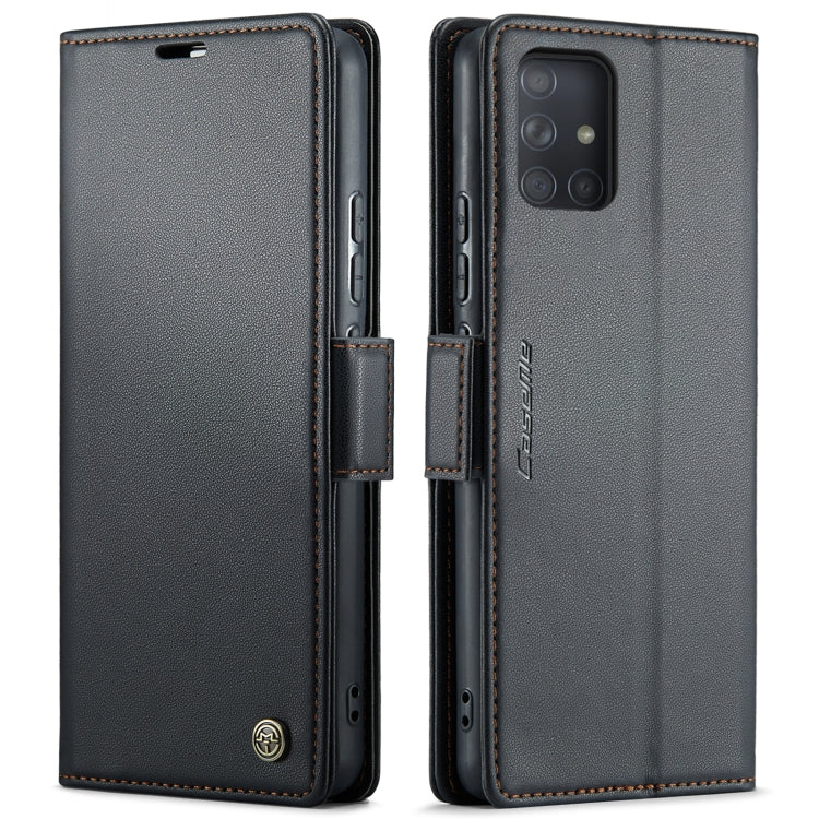 For Samsung Galaxy A71 4G CaseMe 023 Butterfly Buckle Litchi Texture RFID Anti-theft Leather Phone Case(Black) - Galaxy Phone Cases by CaseMe | Online Shopping UK | buy2fix