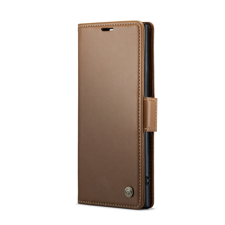 For Samsung Galaxy Note10+ CaseMe 023 Butterfly Buckle Litchi Texture RFID Anti-theft Leather Phone Case(Brown) - Galaxy Phone Cases by CaseMe | Online Shopping UK | buy2fix