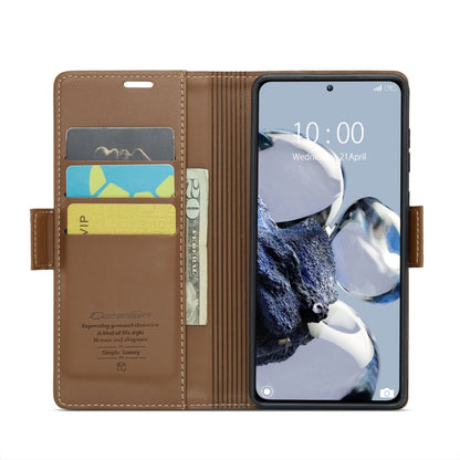 For Xiaomi 12T /12T Pro/Redmi K50 Ultra CaseMe 023 Butterfly Buckle Litchi Texture RFID Anti-theft Leather Phone Case(Brown) - Xiaomi Cases by CaseMe | Online Shopping UK | buy2fix