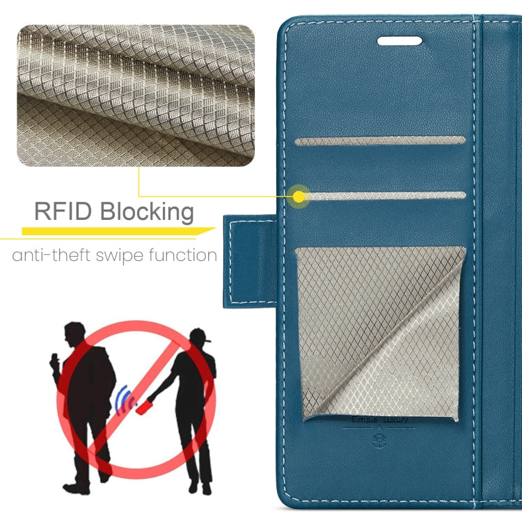 For Xiaomi Redmi Note 13 Pro 5G CaseMe 023 Butterfly Buckle Litchi Texture RFID Anti-theft Leather Phone Case(Blue) - Xiaomi Cases by CaseMe | Online Shopping UK | buy2fix