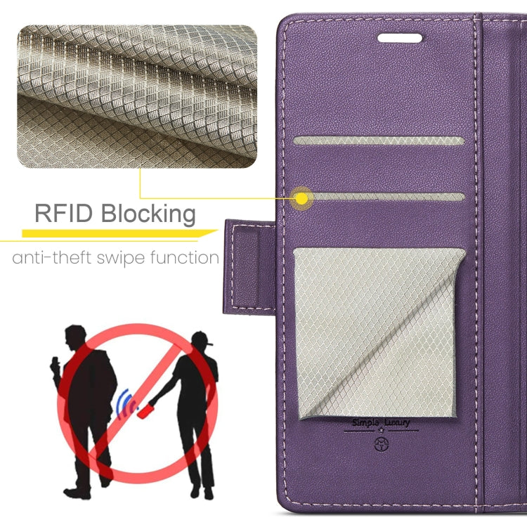 For Xiaomi Redmi Note 13 Pro 5G CaseMe 023 Butterfly Buckle Litchi Texture RFID Anti-theft Leather Phone Case(Pearly Purple) - Xiaomi Cases by CaseMe | Online Shopping UK | buy2fix