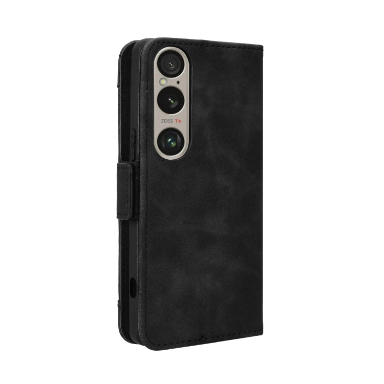 For Sony Xperia 1 VI 2024 Skin Feel Calf Texture Card Slots Leather Phone Case(Black) - Sony Cases by buy2fix | Online Shopping UK | buy2fix