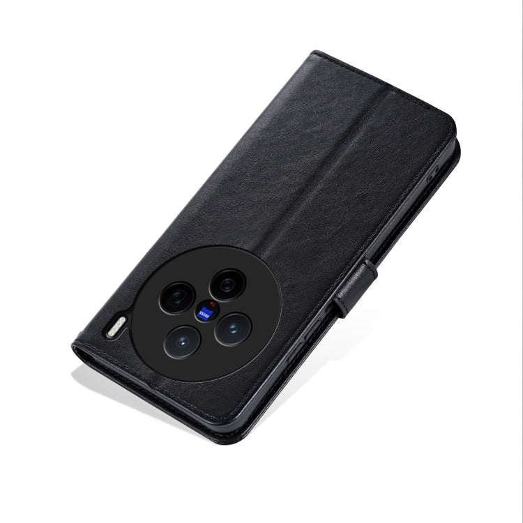 For vivo X200 AZNS Sheepskin Texture Flip Leather Phone Case(Black) - X200 Cases by AZNS | Online Shopping UK | buy2fix