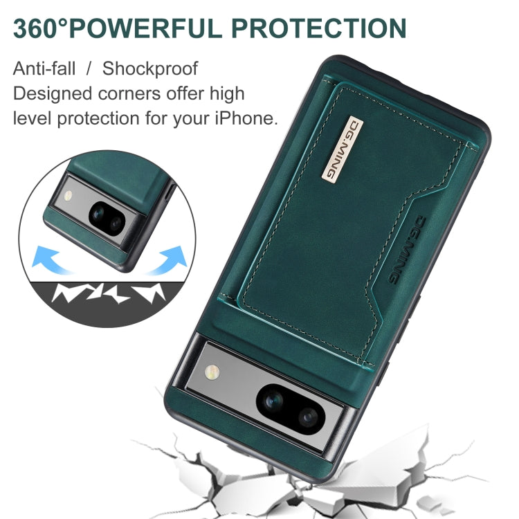 For Google Pixel 8A DG.MING M2 Series 3-Fold Multi Card Bag + Magnetic Phone Case(Green) - Google Cases by DG.MING | Online Shopping UK | buy2fix