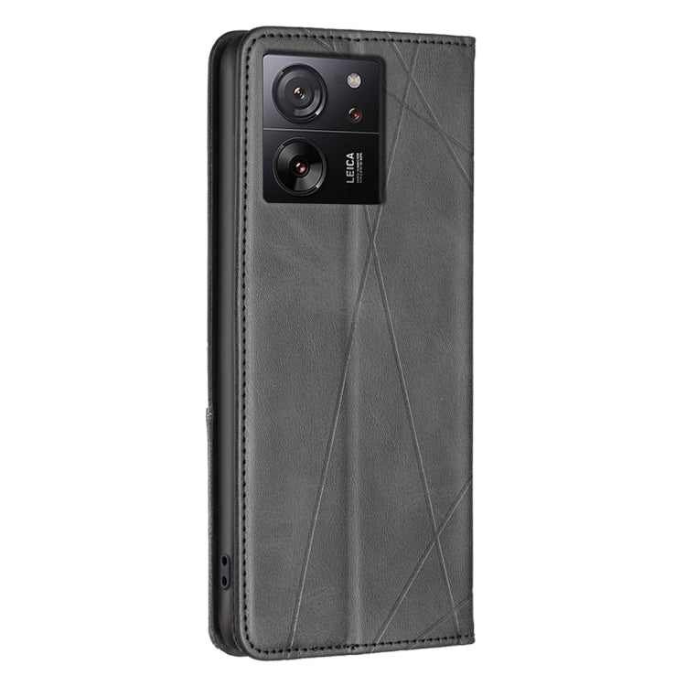 For Xiaomi 13T / 13T Pro / Redmi K60 Ultra Rhombus Texture Magnetic Leather Phone Case(Black) - Redmi K60 Ultra Cases by buy2fix | Online Shopping UK | buy2fix