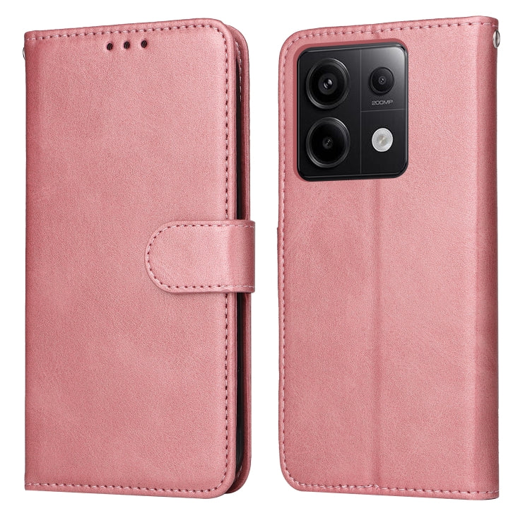 For Xiaomi Redmi Note13 Pro 5G Global Classic Calf Texture Flip Leather Phone Case(Rose Gold) - Note 13 Pro Cases by buy2fix | Online Shopping UK | buy2fix