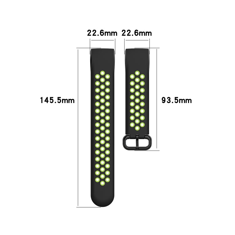 For Fitbit Charge 4 / Charge 3 / Charge 3 SE Watch Button Two Colors Silicone Replacement Strap Watchband(Black Rose Red) - Watch Bands by buy2fix | Online Shopping UK | buy2fix