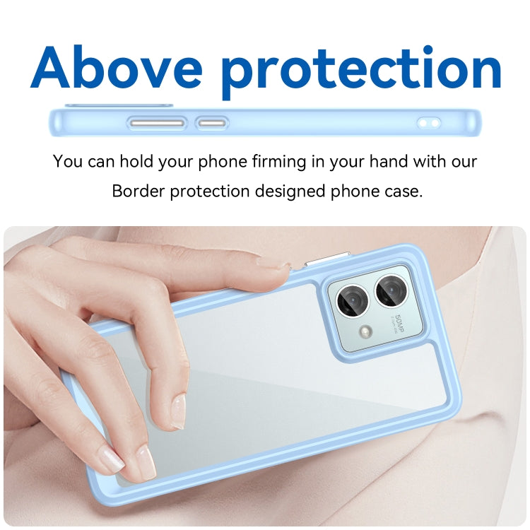 For Motorola Moto G84 Colorful Series Acrylic Hybrid TPU Phone Case(Blue) - Motorola Cases by buy2fix | Online Shopping UK | buy2fix