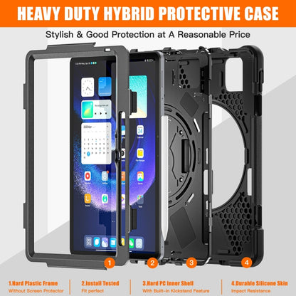 For Xiaomi Pad 6 / Pad 6 Pro Silicone Hybrid PC Tablet Case with Grip & Shoulder Strap(Black) - More Tablet Cases by buy2fix | Online Shopping UK | buy2fix