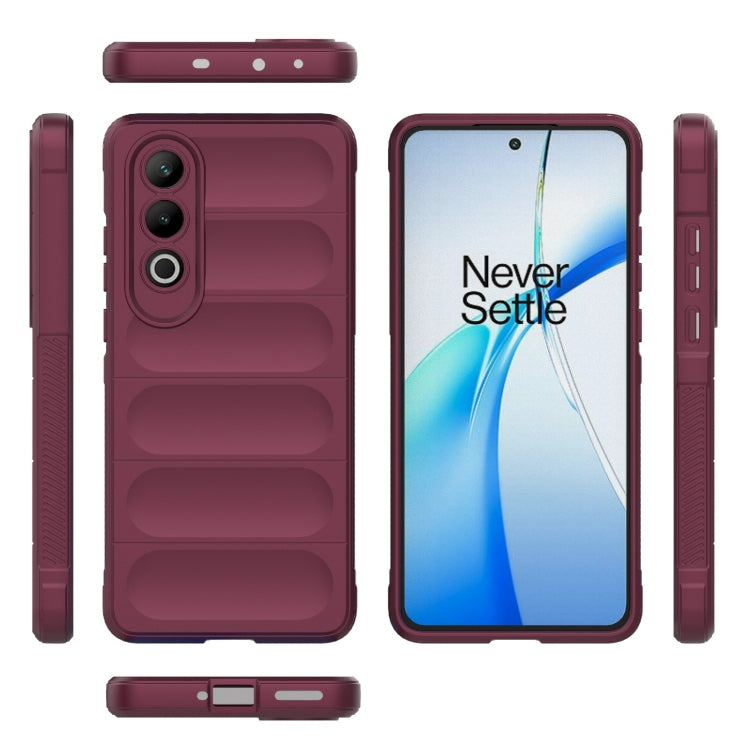 For OnePlus Nord CE4 5G Global Magic Shield TPU + Flannel Phone Case(Wine Red) - OnePlus Cases by buy2fix | Online Shopping UK | buy2fix