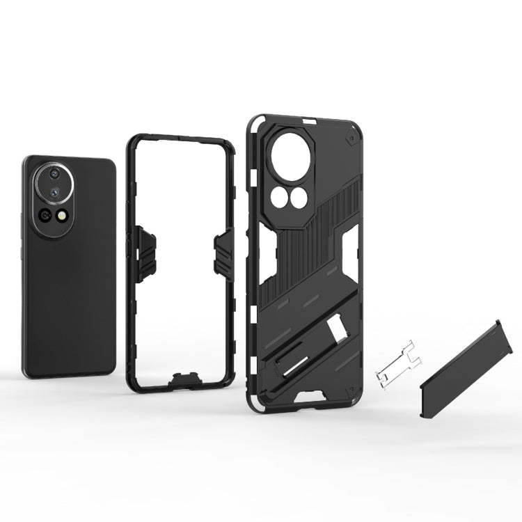 For Huawei nova 12 Pro Punk Armor 2 in 1 PC + TPU Phone Case with Holder(Black) - Huawei Cases by buy2fix | Online Shopping UK | buy2fix