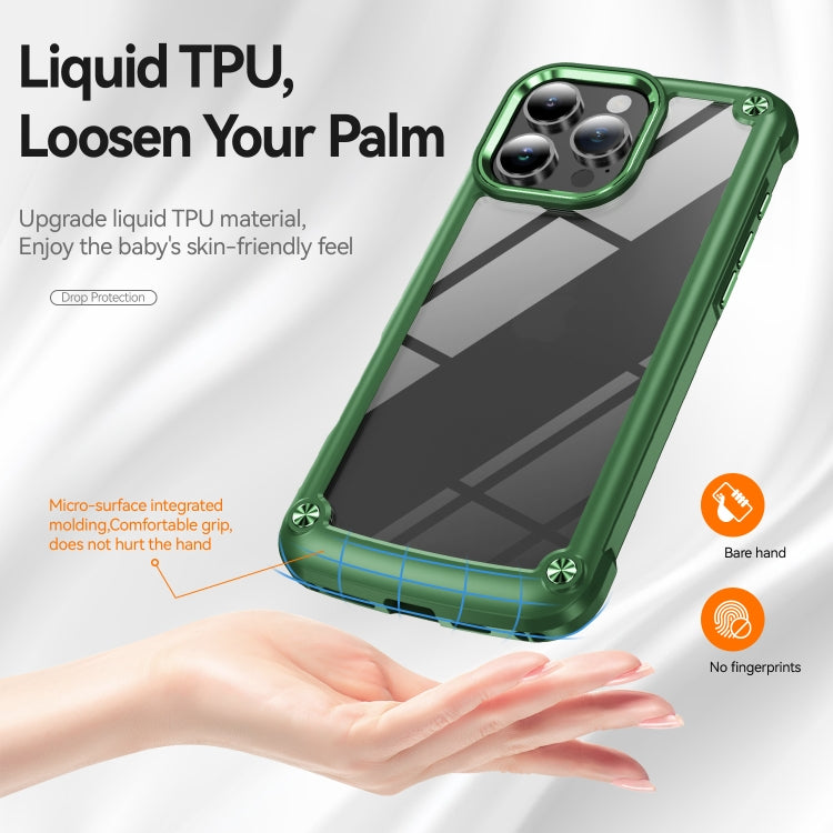 For iPhone 16 Pro TPU + PC Lens Protection Phone Case(Green) - iPhone 16 Pro Cases by buy2fix | Online Shopping UK | buy2fix