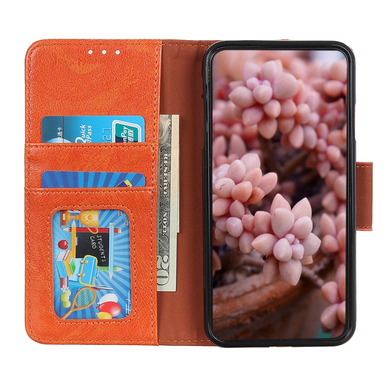 For iPhone 16 Pro Nappa Texture Leather Case(Orange) - iPhone 16 Pro Cases by buy2fix | Online Shopping UK | buy2fix