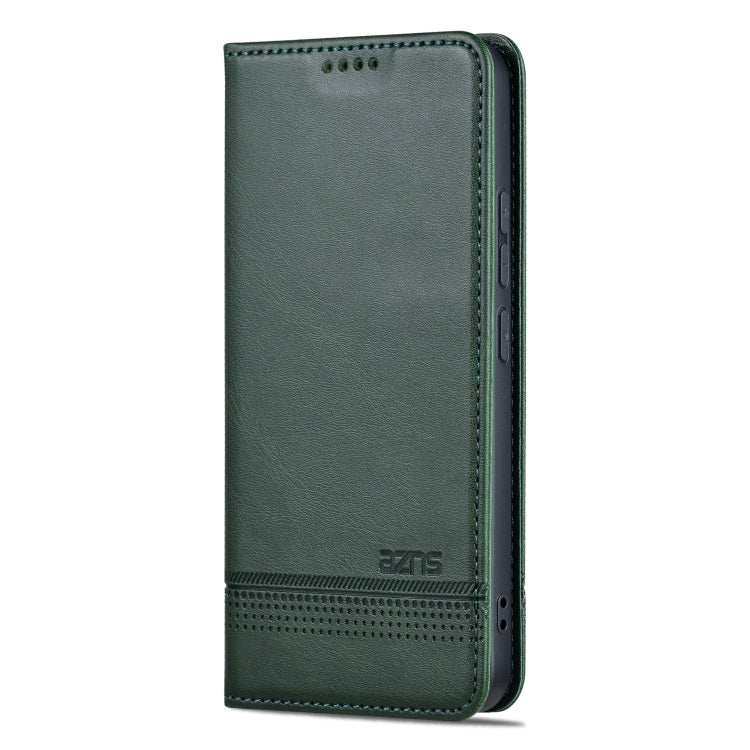 For Xiaomi 14 AZNS Magnetic Calf Texture Flip Leather Phone Case(Dark Green) - 14 Cases by AZNS | Online Shopping UK | buy2fix