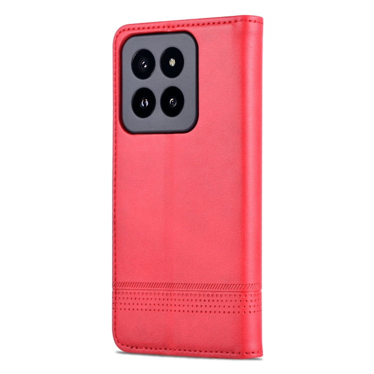 For Xiaomi 14 Pro AZNS Magnetic Calf Texture Flip Leather Phone Case(Red) - 14 Pro Cases by AZNS | Online Shopping UK | buy2fix