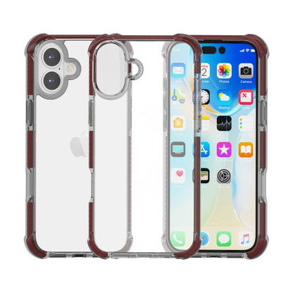 For iPhone 16 Plus Four-corner Shockproof TPU + Acrylic Phone Case(Brown) - iPhone 16 Plus Cases by buy2fix | Online Shopping UK | buy2fix