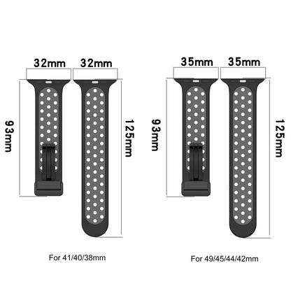 For Apple Watch 7 45mm Magnetic Buckle Silicone Watch Band(White Black) - Watch Bands by buy2fix | Online Shopping UK | buy2fix