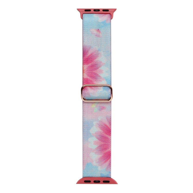 For Apple Watch Ultra 49mm Painted Pattern Nylon Replacement Watch Band(Flower Butterfly) - Watch Bands by buy2fix | Online Shopping UK | buy2fix