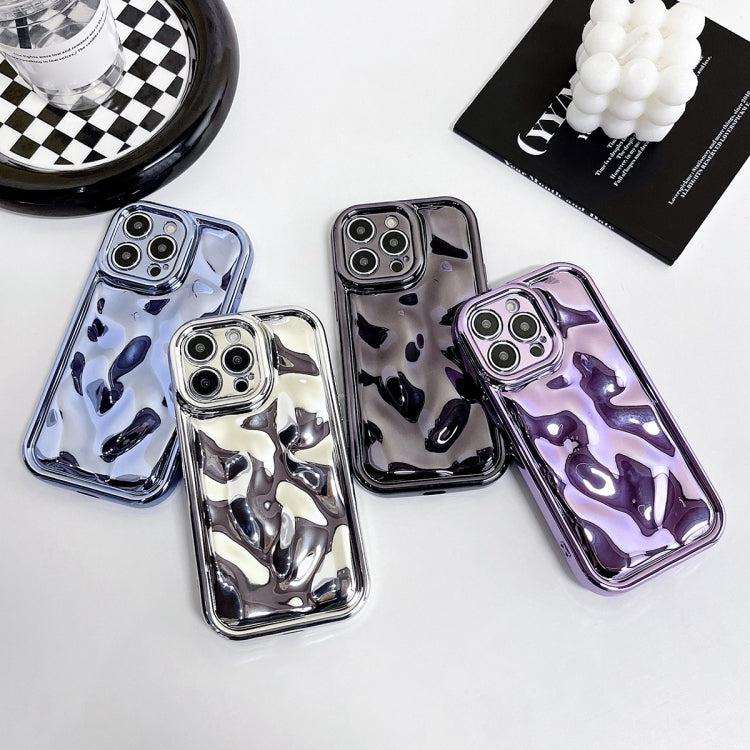 For iPhone 16 Plus Electroplating Meteorite Texture TPU Phone Case(Purple) - iPhone 16 Plus Cases by buy2fix | Online Shopping UK | buy2fix