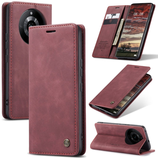 For Realme 11 Pro／Realme 11 Pro+ CaseMe 013 Multifunctional Horizontal Flip Leather Phone Case(Wine Red) - Realme Cases by CaseMe | Online Shopping UK | buy2fix