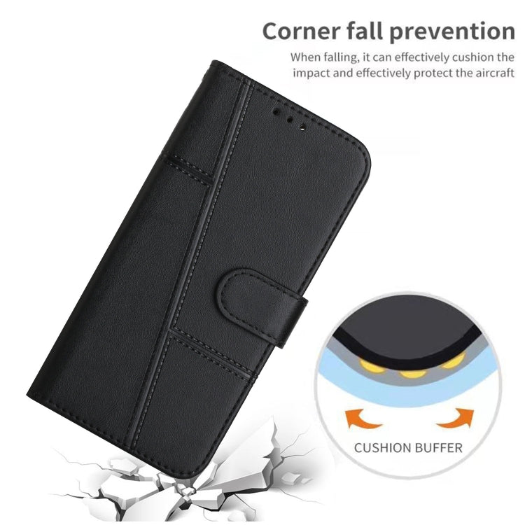 For Xiaomi Redmi K70 / K70 Pro Stitching Calf Texture Buckle Leather Phone Case(Black) - K70 Pro Cases by buy2fix | Online Shopping UK | buy2fix