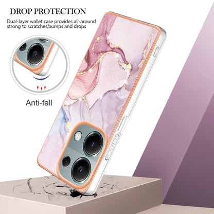 For Xiaomi Redmi Note 13 Pro 4G Global Electroplating Marble Dual-side IMD Phone Case(Rose Gold 005) - Note 13 Pro Cases by buy2fix | Online Shopping UK | buy2fix