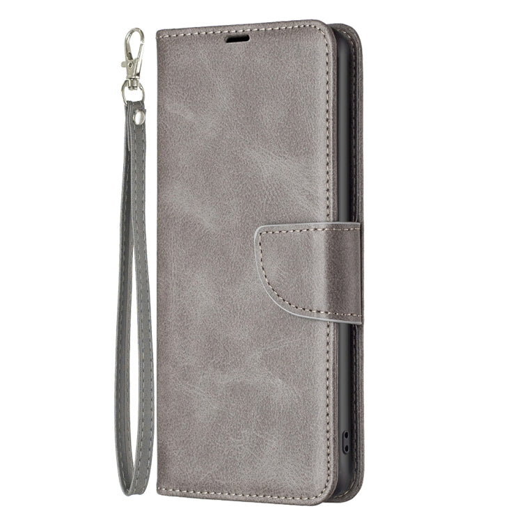 For iPhone 16 Pro Lambskin Texture Pure Color Flip Leather Phone Case(Grey) - iPhone 16 Pro Cases by buy2fix | Online Shopping UK | buy2fix