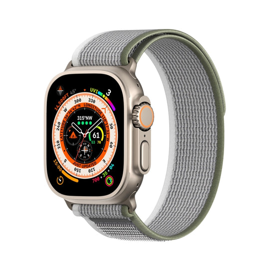 For Apple Watch 7 41mm DUX DUCIS YJ Series Nylon Watch Band(Green Grey) - Watch Bands by DUX DUCIS | Online Shopping UK | buy2fix