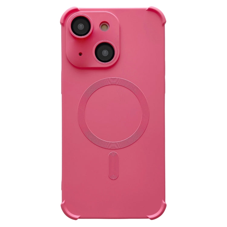 For iPhone 14 Four-corner Shockproof Skin Feel MagSafe Magnetic Phone Case(Pink) - iPhone 14 Cases by buy2fix | Online Shopping UK | buy2fix