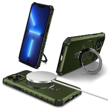 For iPhone 13 Pro Max MagSafe Magnetic Holder Phone Case(Green) - iPhone 13 Pro Max Cases by buy2fix | Online Shopping UK | buy2fix