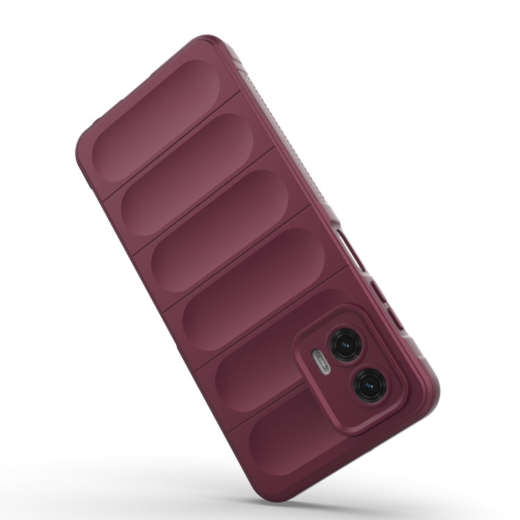 For Motorola Moto G73 5G Magic Shield TPU + Flannel Phone Case(Purple) - Motorola Cases by buy2fix | Online Shopping UK | buy2fix