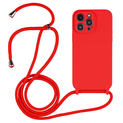 For iPhone 16 Pro Crossbody Lanyard Liquid Silicone Case(Red) - iPhone 16 Pro Cases by buy2fix | Online Shopping UK | buy2fix