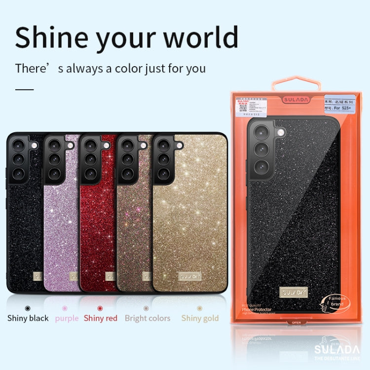 For Samsung Galaxy S24 Ultra 5G SULADA Glittery TPU + Handmade Leather Phone Case(Colorful) - Galaxy S24 Ultra 5G Cases by SULADA | Online Shopping UK | buy2fix