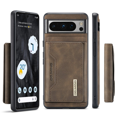 For Google Pixel 8 Pro DG.MING M2 Series 3-Fold Multi Card Bag + Magnetic Phone Case(Coffee) - Google Cases by DG.MING | Online Shopping UK | buy2fix