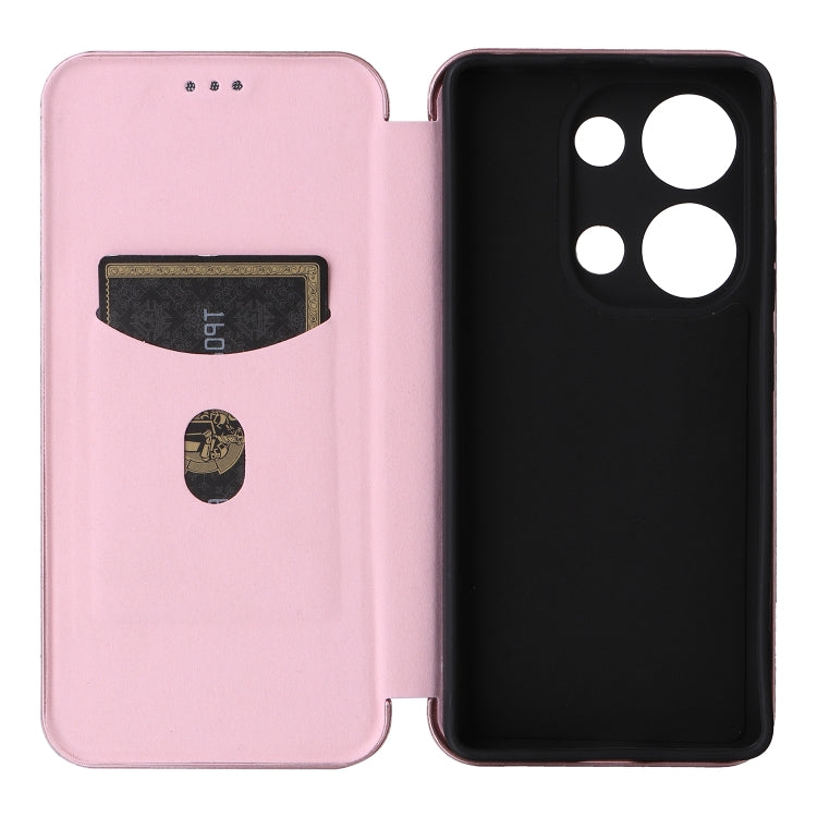 For Xiaomi Redmi Note 13 Pro / M6 Pro 4G Carbon Fiber Texture Flip Leather Phone Case(Pink) - Xiaomi Cases by buy2fix | Online Shopping UK | buy2fix