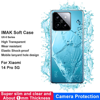For Xiaomi 14 Pro 5G imak UX-5 Series Transparent Shockproof TPU Protective Case(Transparent) - 14 Pro Cases by imak | Online Shopping UK | buy2fix