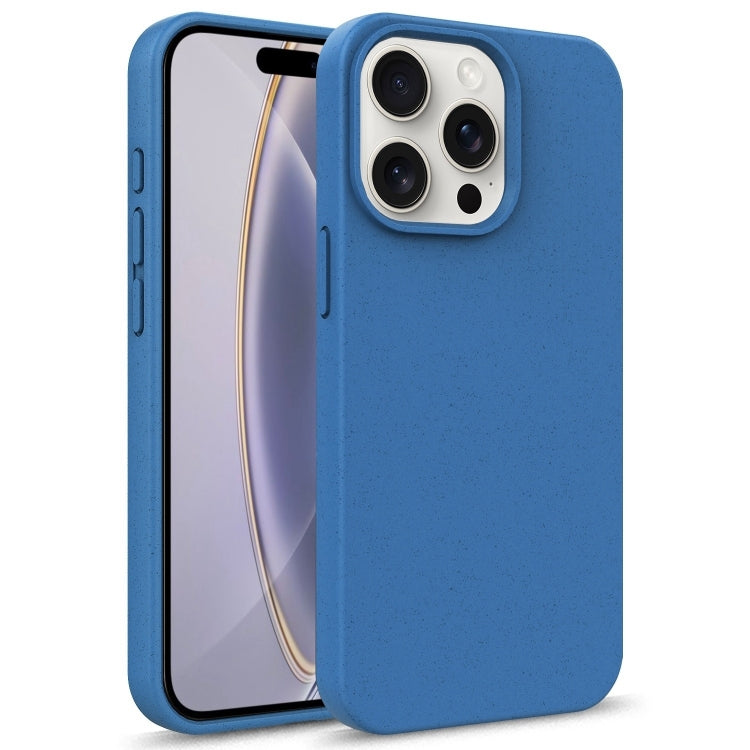 For iPhone 16 Pro Starry Series Shockproof Straw Material + TPU Protective Case(Blue) - iPhone 16 Pro Cases by buy2fix | Online Shopping UK | buy2fix