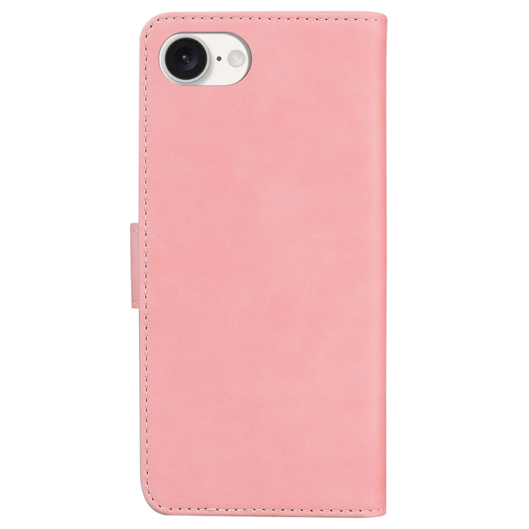 For iPhone SE 2024 Skin Feel Pure Color Flip Leather Phone Case(Pink) - More iPhone Cases by buy2fix | Online Shopping UK | buy2fix