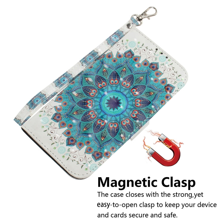 For iPhone 16 Plus 3D Colored Horizontal Flip Leather Phone Case(Peacock Wreath) - iPhone 16 Plus Cases by buy2fix | Online Shopping UK | buy2fix