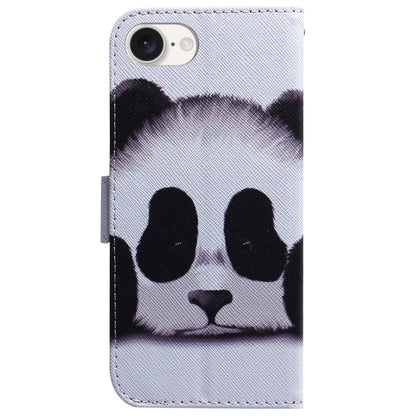 For iPhone SE 2024 Coloured Drawing Flip Leather Phone Case(Panda) - More iPhone Cases by buy2fix | Online Shopping UK | buy2fix