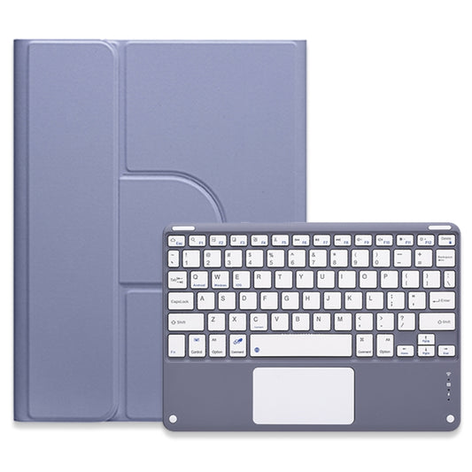 For iPad 10.2 2021 / Air 2019 Square Button 360 Degree Rotatable Bluetooth Keyboard Leather Case with Touchpad(Lavender Purple) - Universal by buy2fix | Online Shopping UK | buy2fix