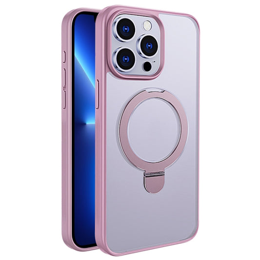 For iPhone 13 Pro Multifunctional MagSafe Holder Phone Case(Pink) - iPhone 13 Pro Cases by buy2fix | Online Shopping UK | buy2fix