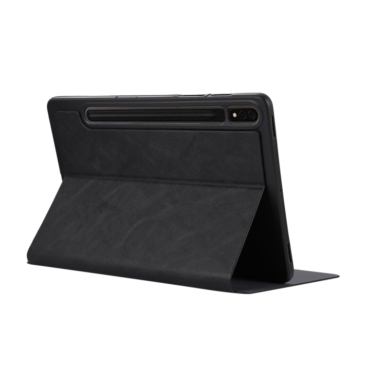 For Samsung Galaxy Tab S9 TPU Flip Tablet Protective Leather Case(Black) - Galaxy Tab S9 Cases by buy2fix | Online Shopping UK | buy2fix