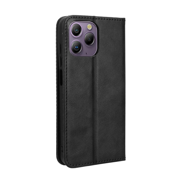 For Blackview A96 Magnetic Buckle Retro Texture Leather Phone Case(Black) - More Brand by buy2fix | Online Shopping UK | buy2fix
